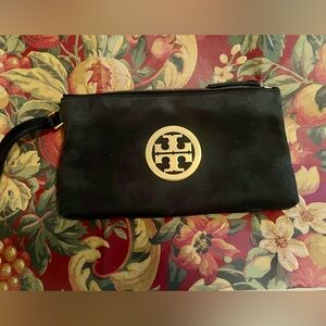 Tory Burch Suede and Smooth Leather Clutch